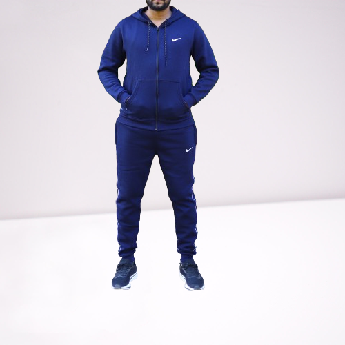 Micro Fleece Nike Zipper track Suit, Blue Color