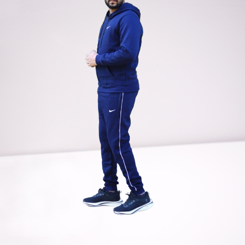 Micro Fleece Nike Zipper track Suit, Blue Color