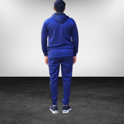 Micro Fleece Luxee Suit Zipper Hoodie Blue color