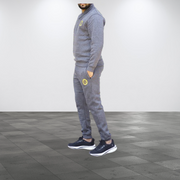 Cotton Fleece Tracksuit - Muffler Style , Gray Color