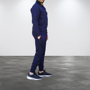 Cotton Fleece Tracksuit - Muffler Style , Blue color