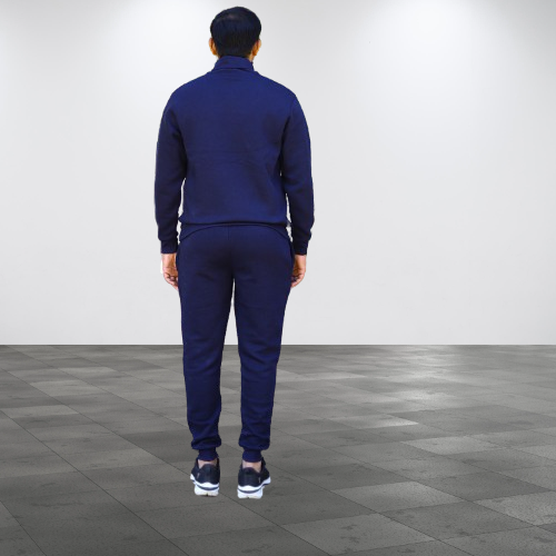 Cotton Fleece Tracksuit - Muffler Style , Blue color